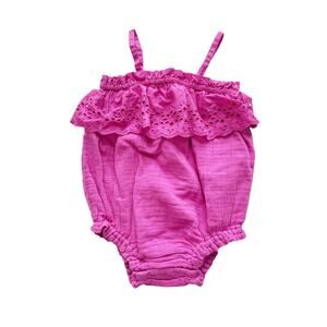 NWT Gap Muslin Eyelet Ruffle Sunsuit Romper Size 18-24m